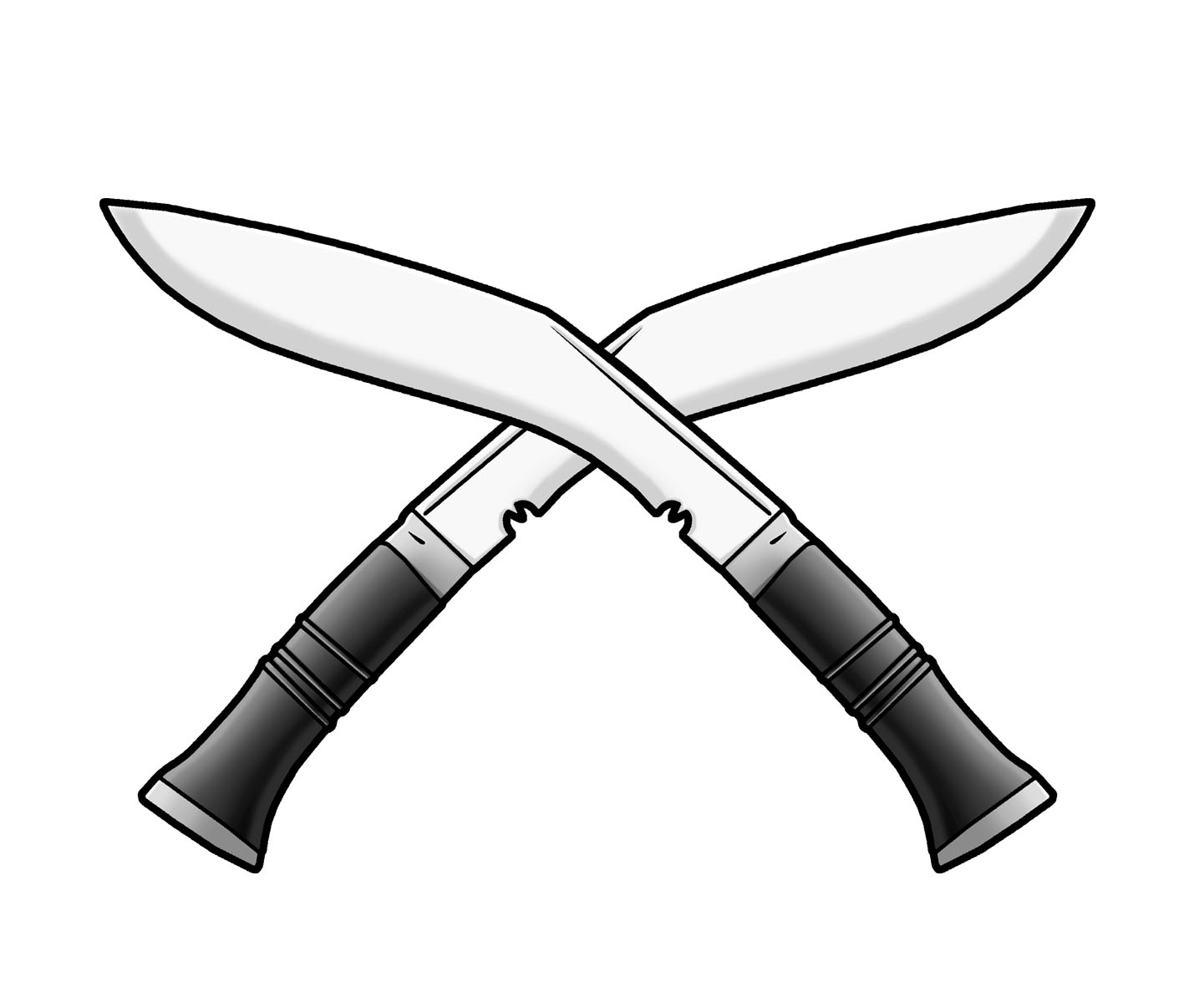 khukuri cross logo clipart