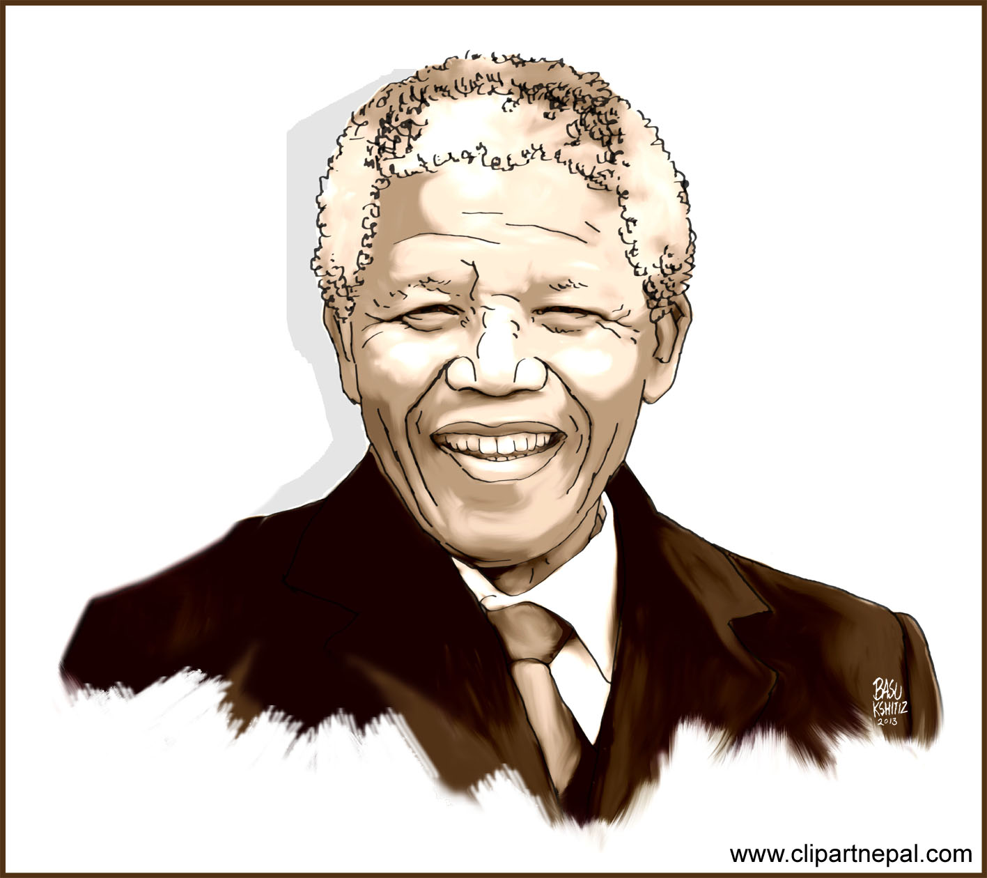 Nelson Mandela Portrait Clipart Clipart Nepal
