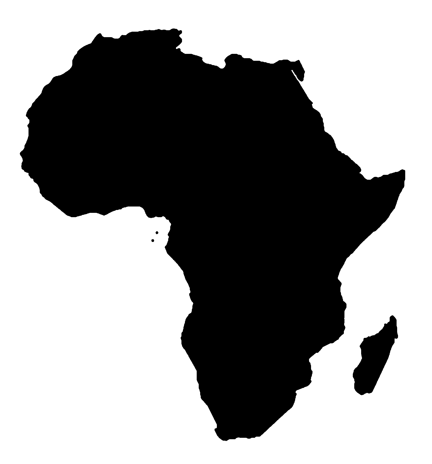 Silhouette map of Africa