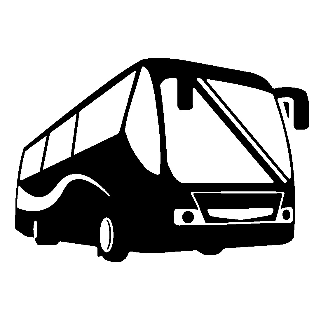 Bus black and white clipart