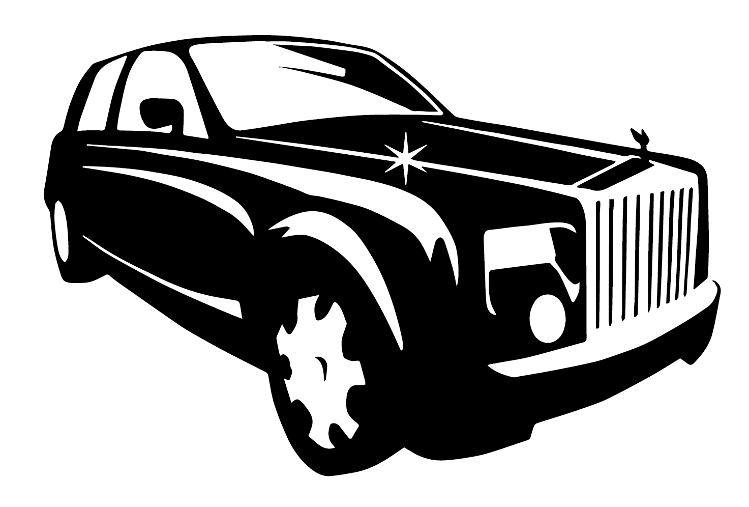 Car black and white clipart