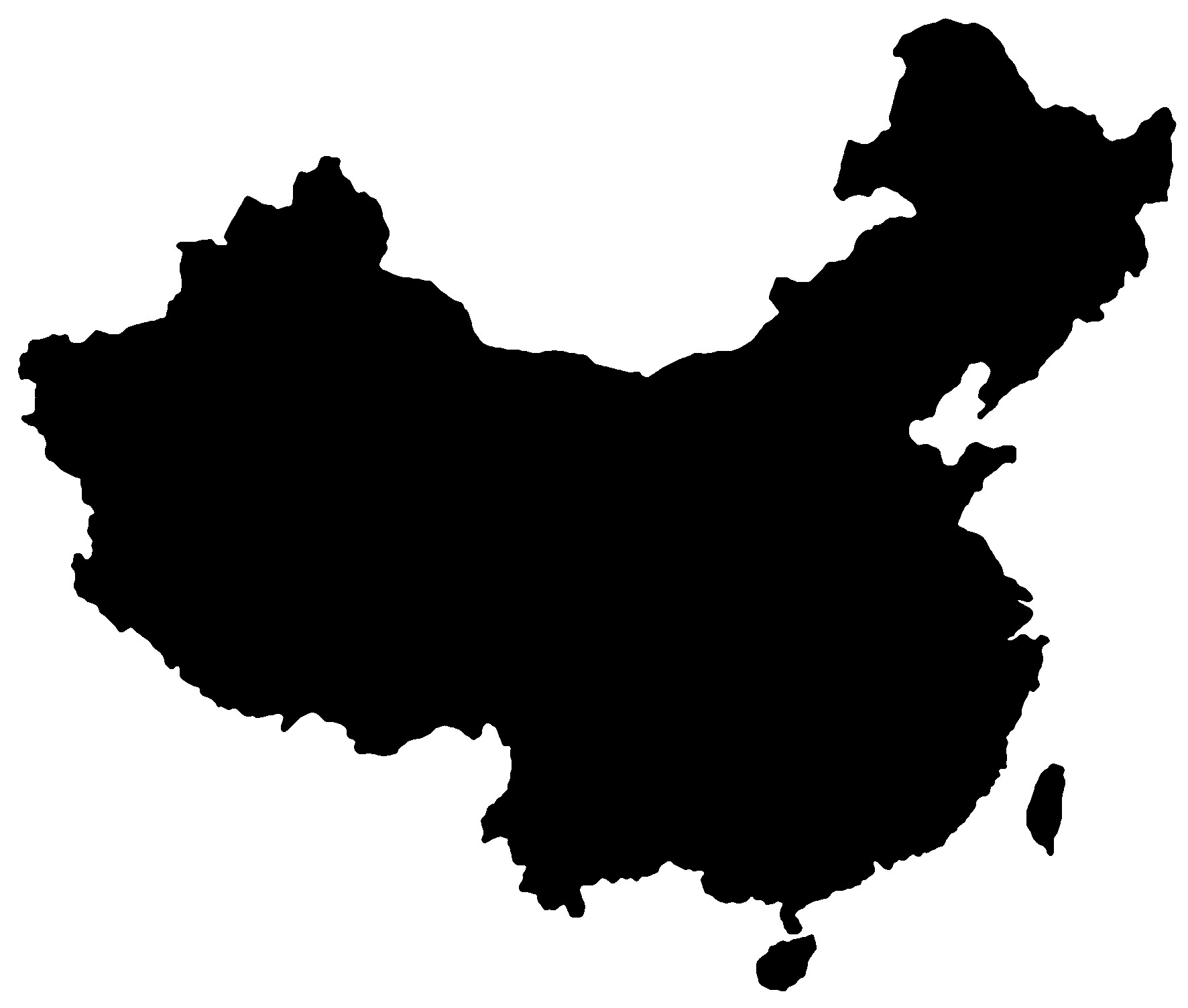 map of china silhouette
