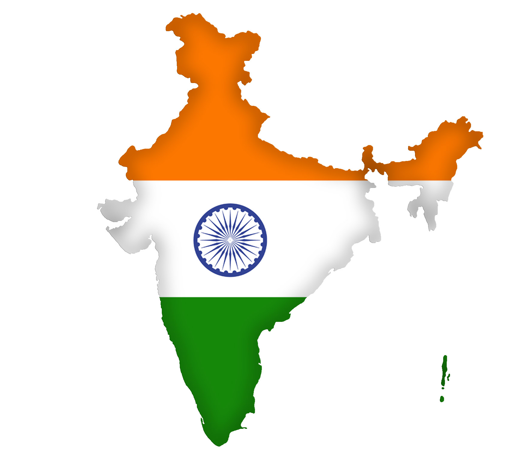 map of india with flag
