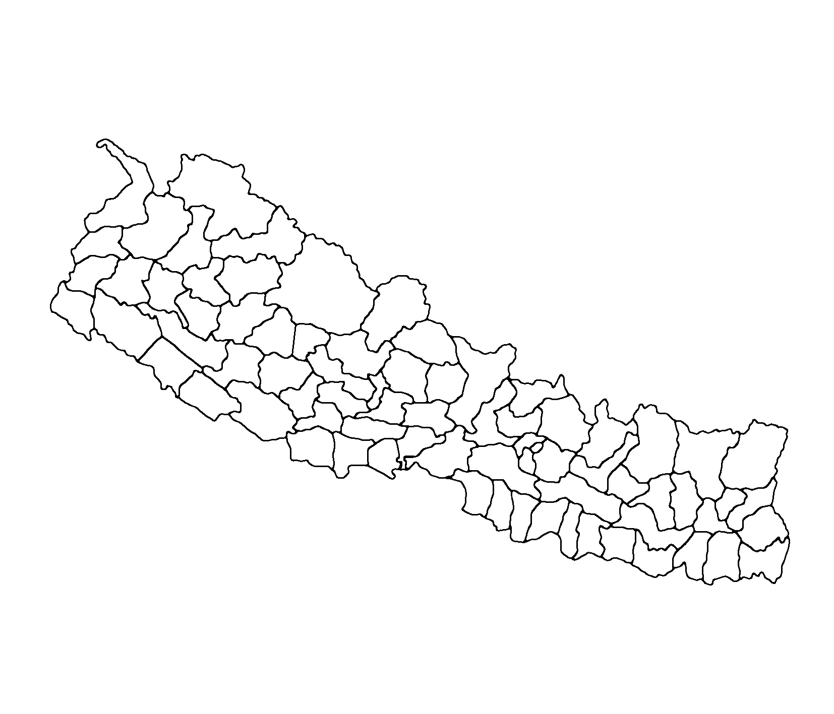 map of Nepal with districts