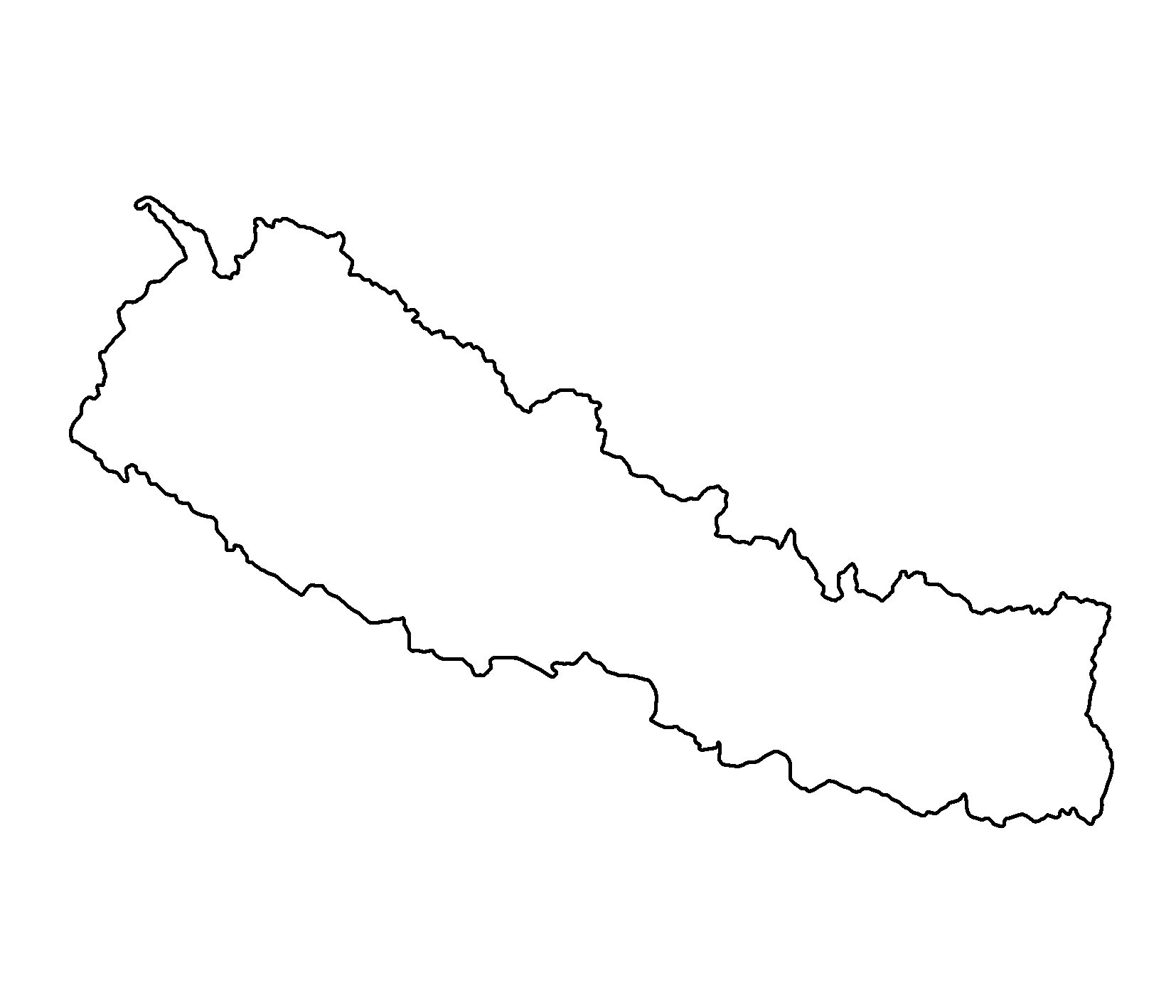 Nepal Map Outline Clipart Nepal