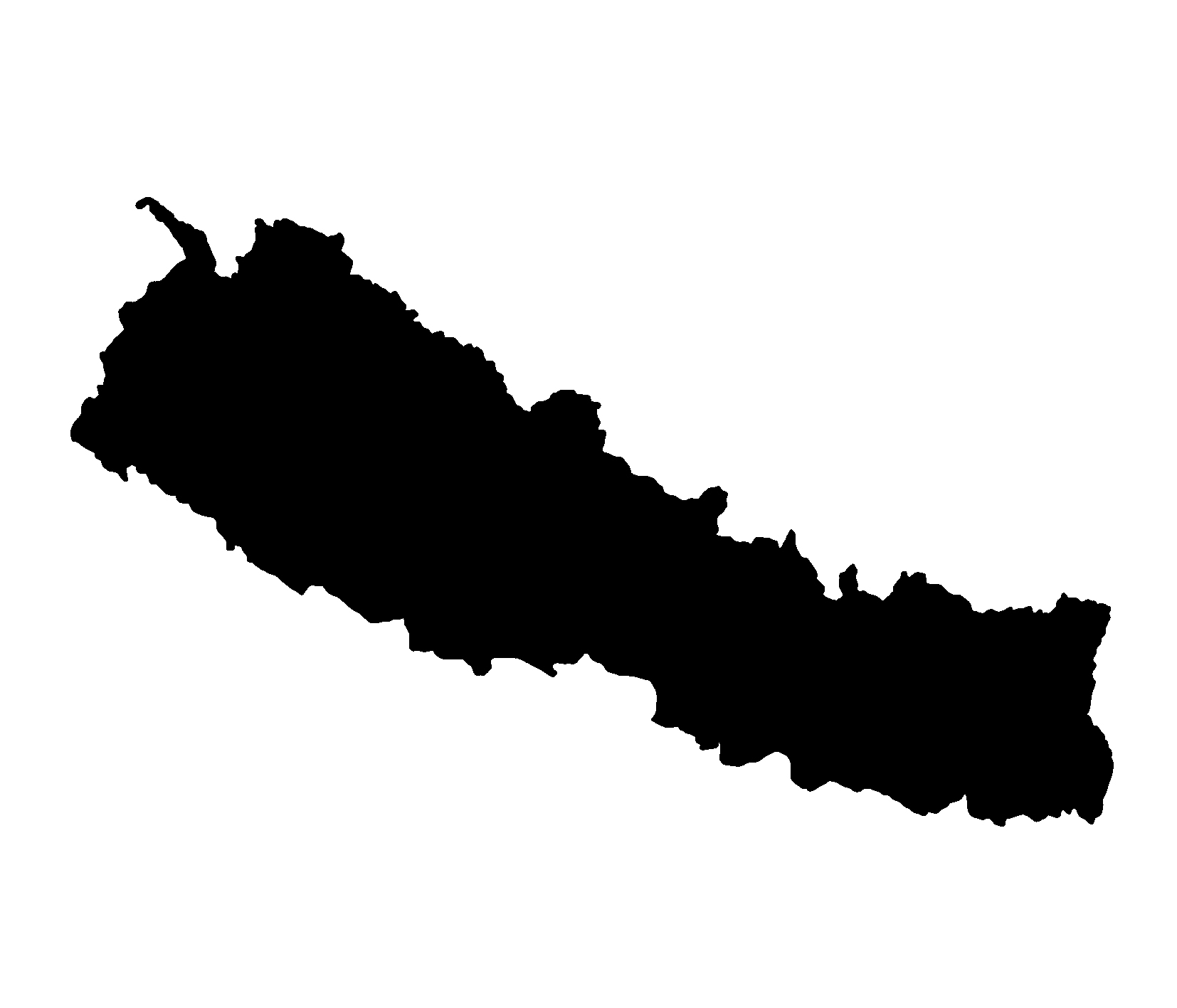 Map of Nepal silhouette