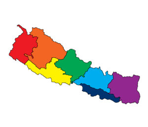 Map of Nepal with seven provinces | Clipart Nepal