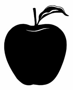 Apple silhouette clipart. apple black and white | Clipart Nepal