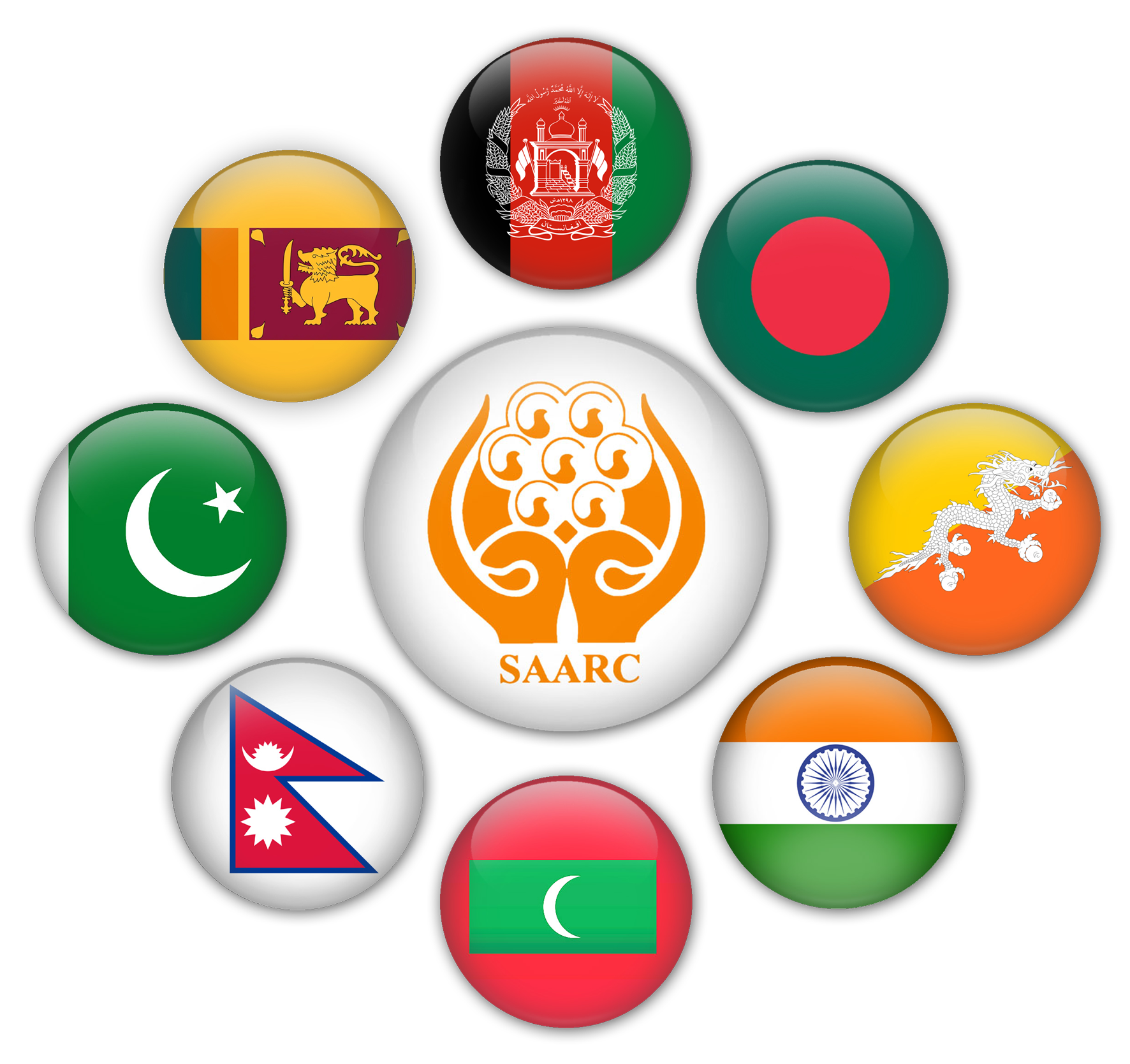 Flags of SAARC countries PNG free download