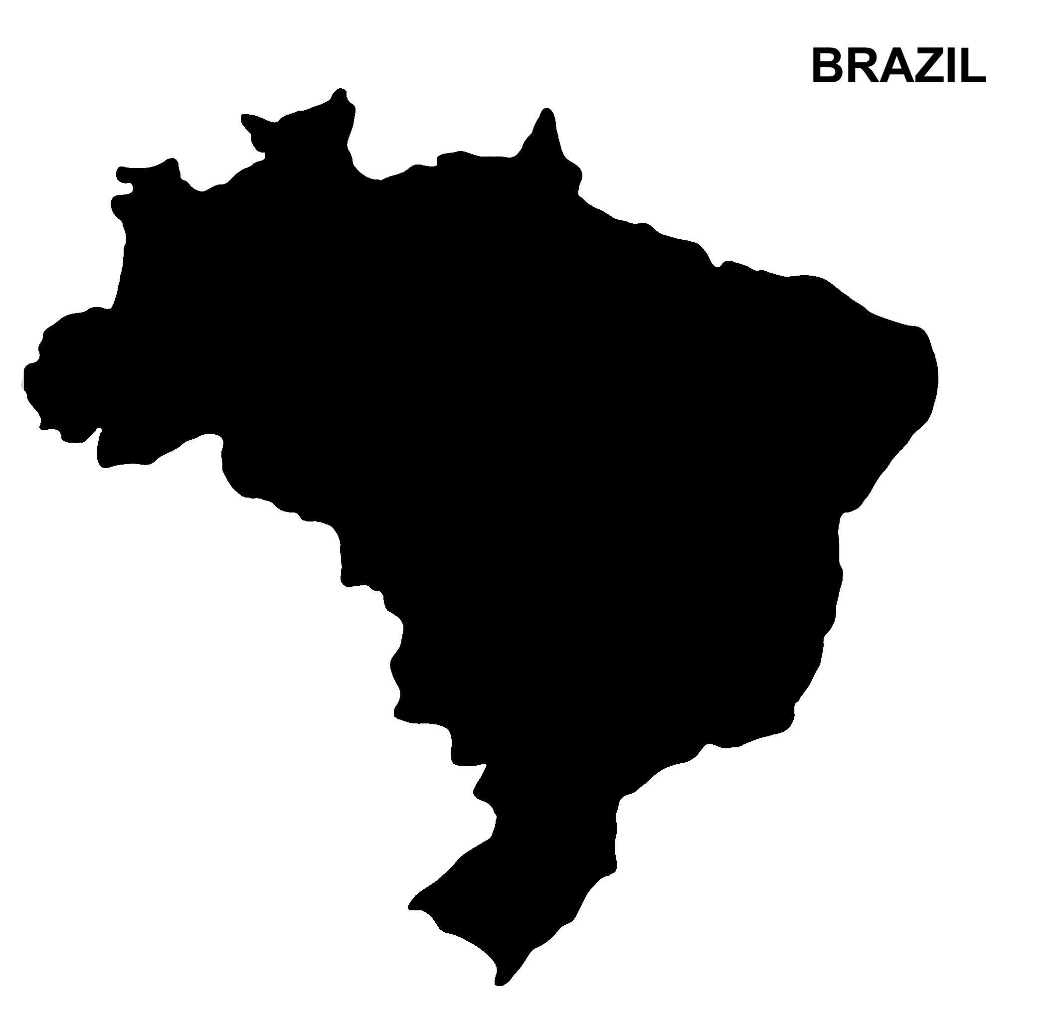 Map of Brazil silhouette