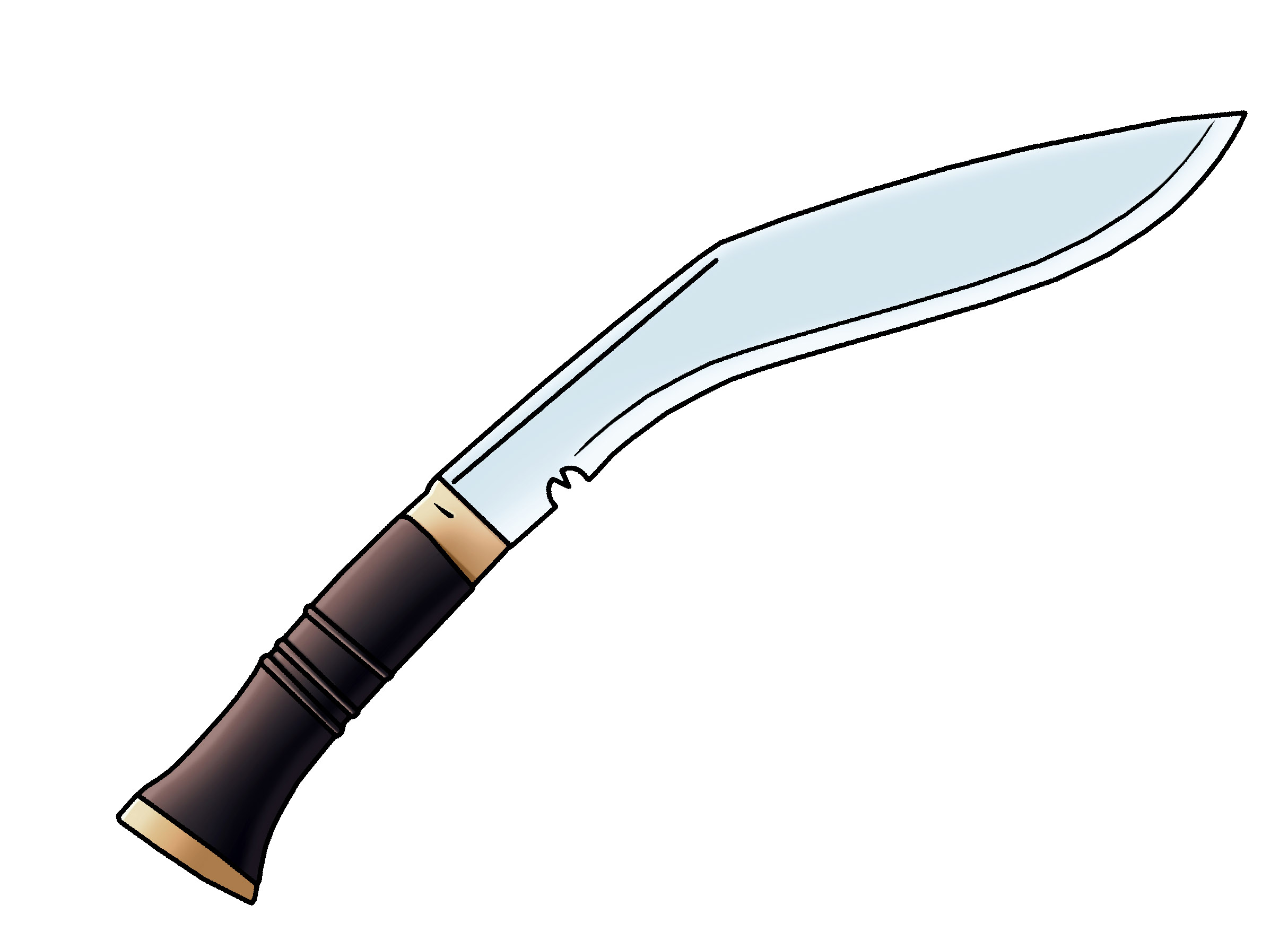 Nepali Khukuri drawing illustration clipart picture