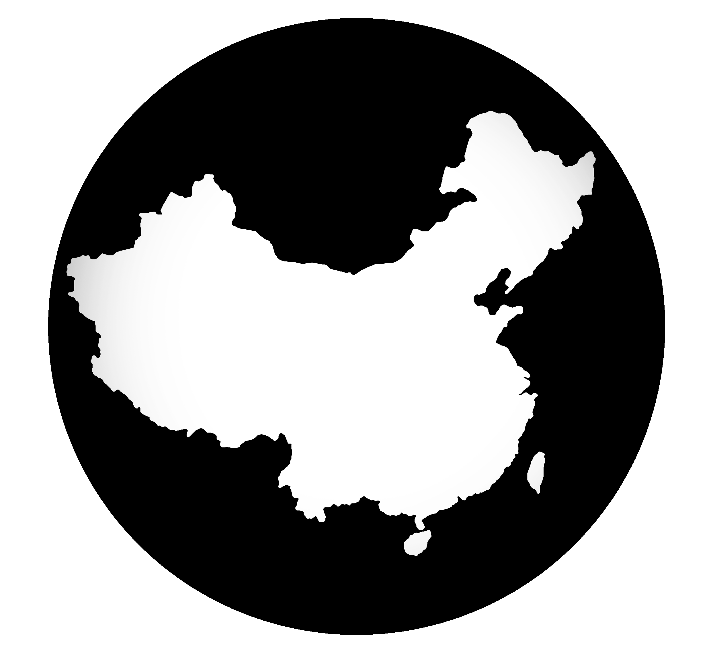 Silhouette map of China