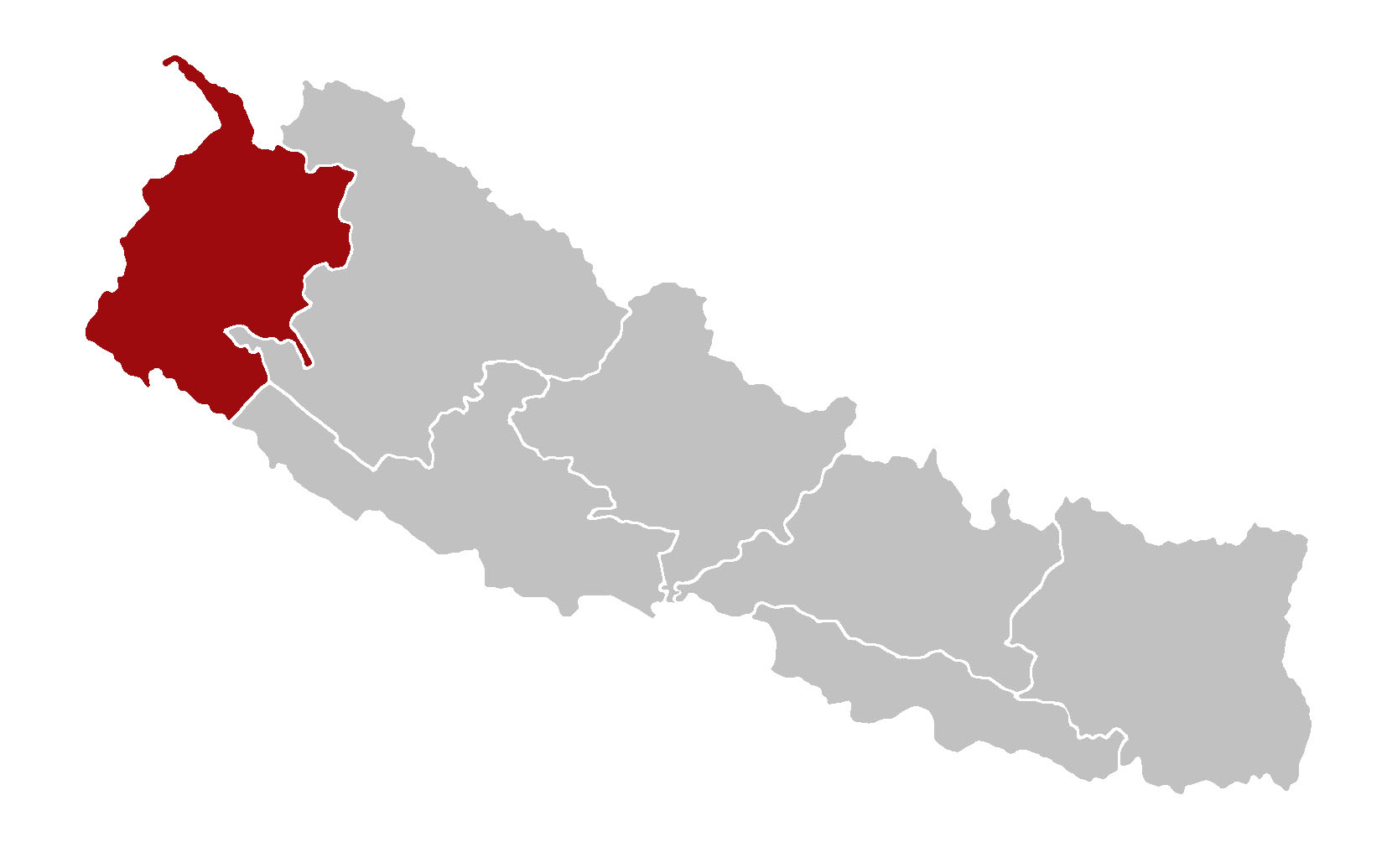 Sudeurpaschim Pradesh map of Nepal
