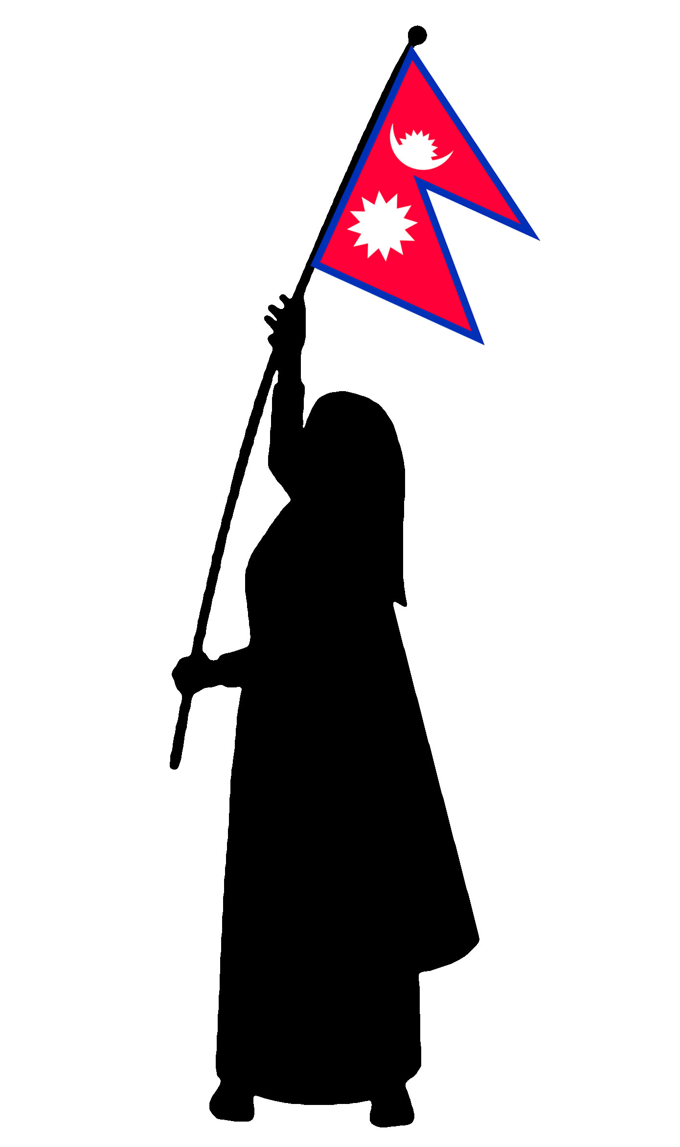 Women holding flag of Nepal