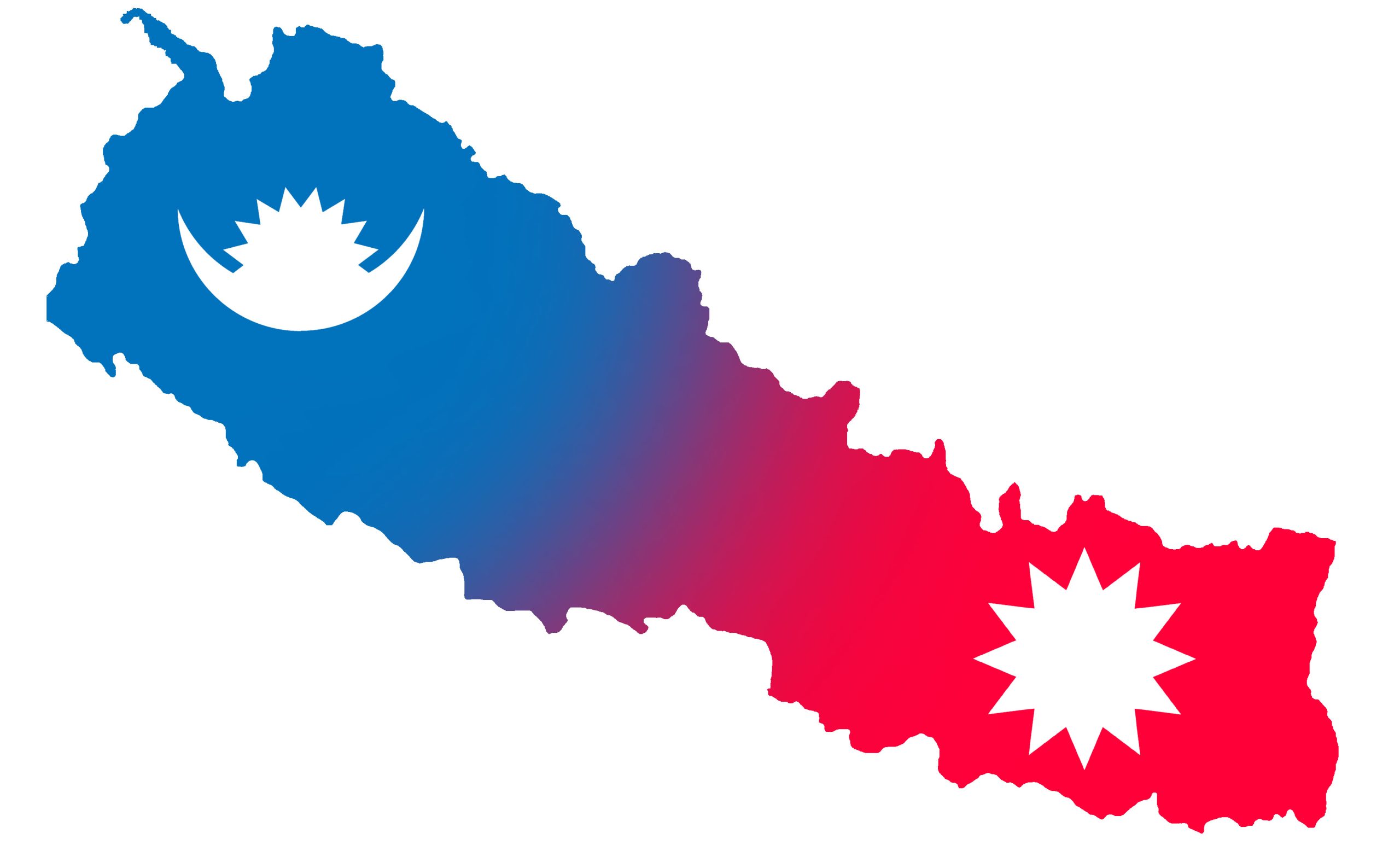 Map of Nepal with flag