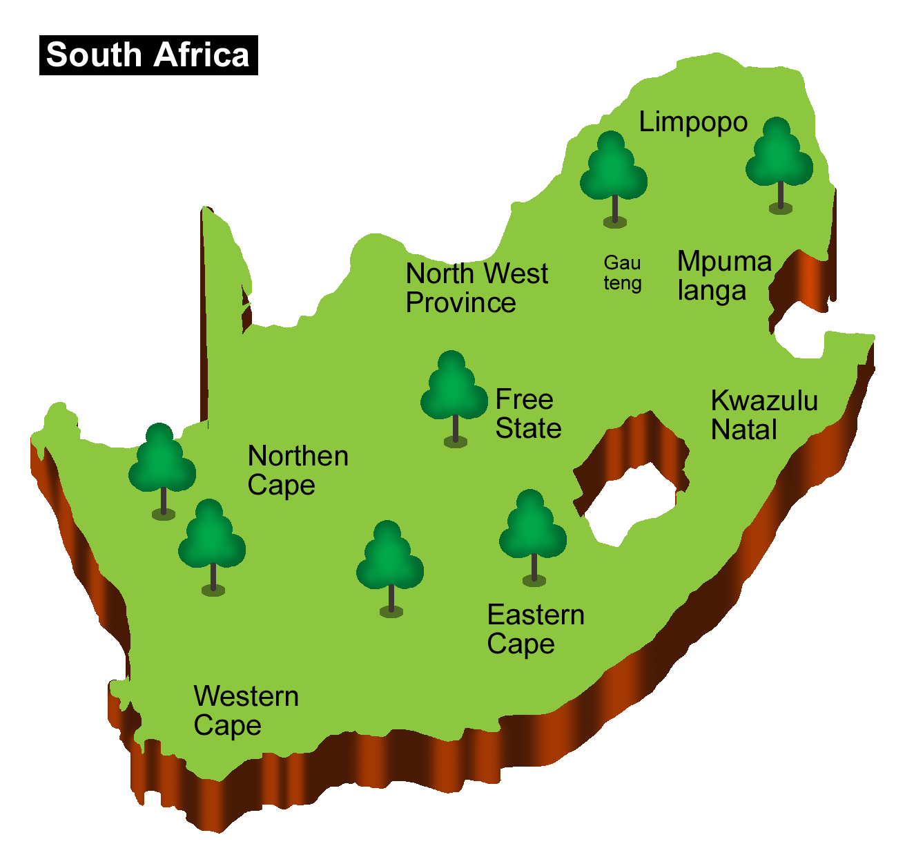 Map of South Africa PNG