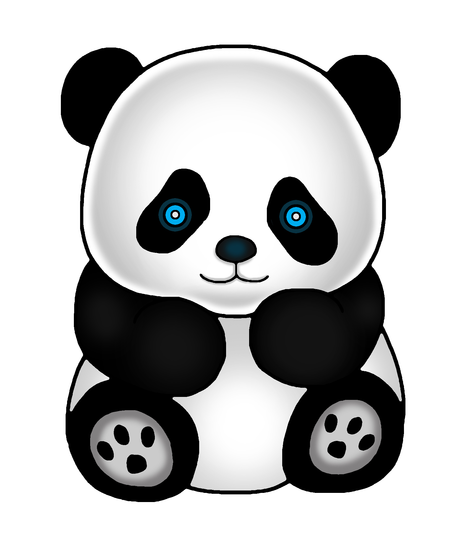 Cute baby panda clipart