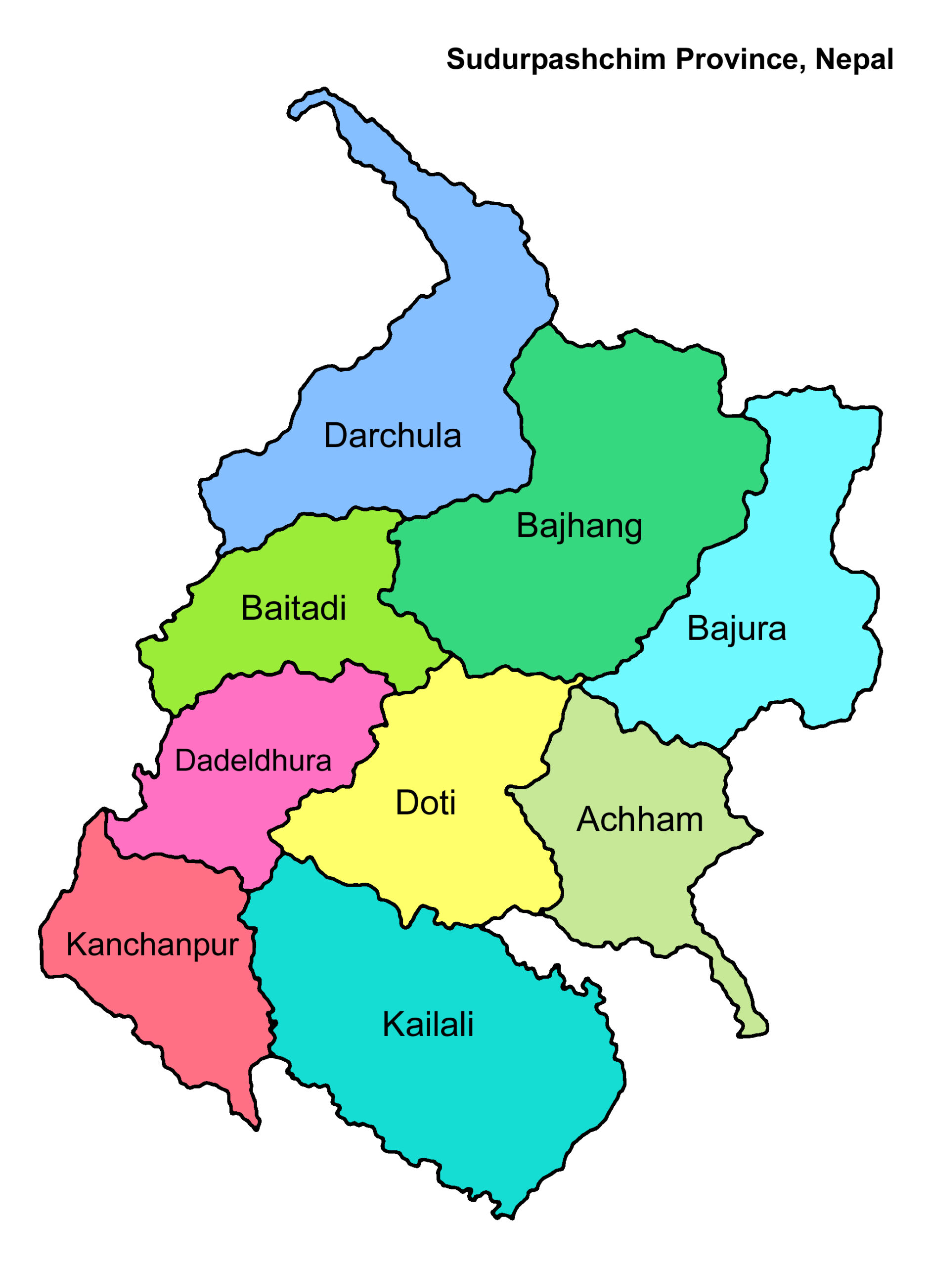 Map of Sudurpaschim Province Nepal