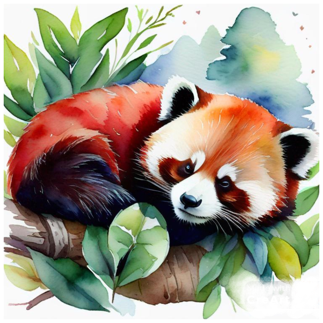 Nepali red panda sleeping picture