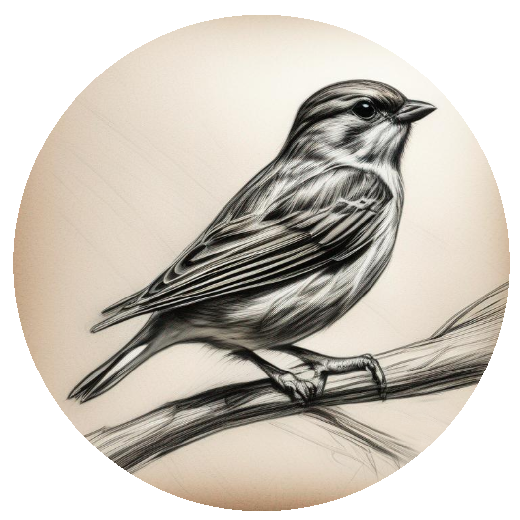Sparrow sketch clipart drawing