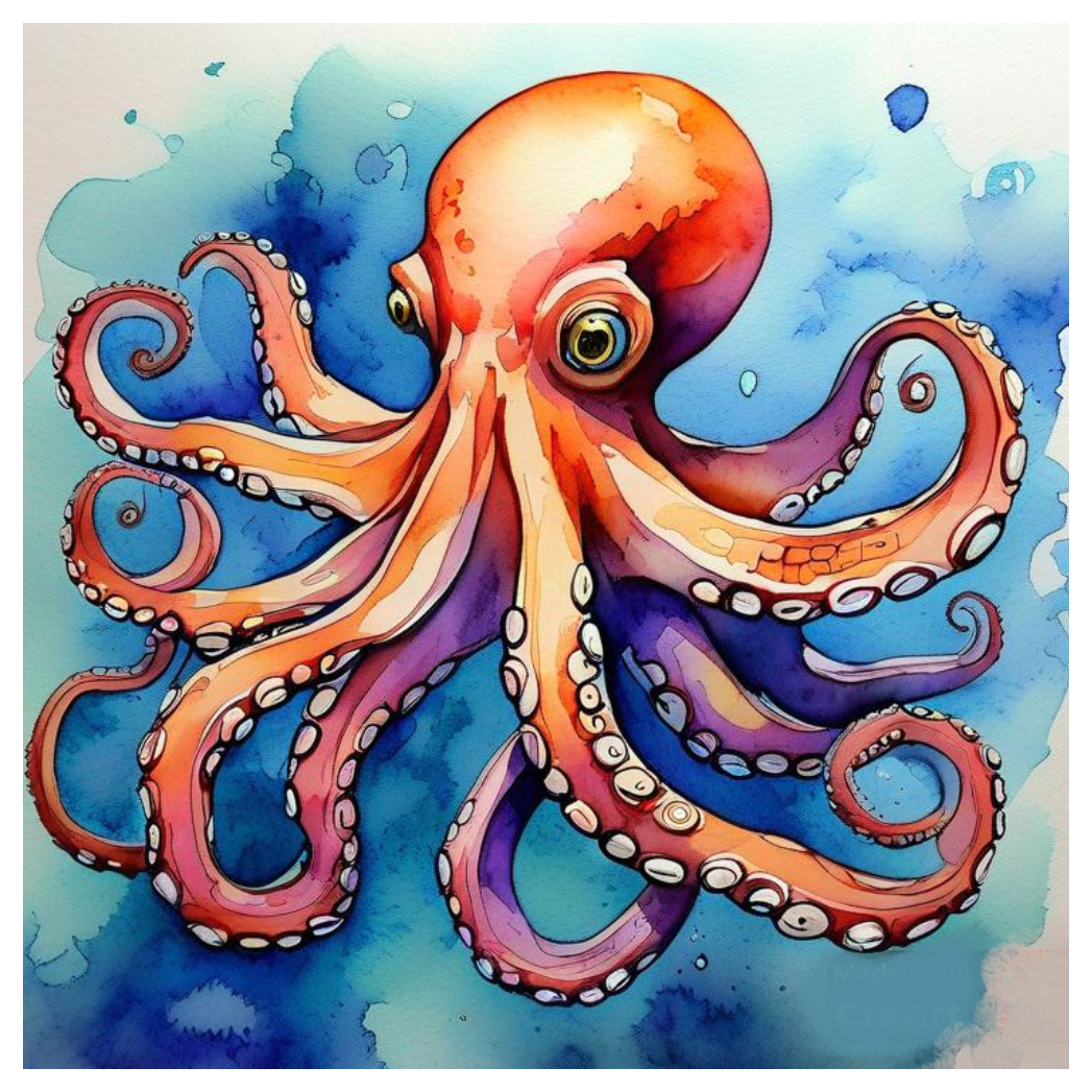 octopus drawing clipart sketch illustration