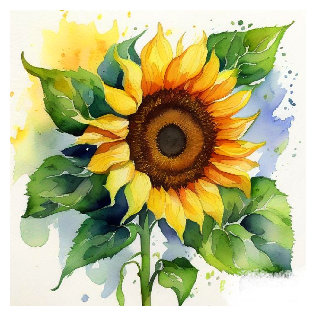 sunflower drawing watercolor clipart | Clipart Nepal